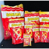 Thức ăn cá koi Sakura Gold 35% gói 500,1KG,2KG, thức ăn tăng màu cá, thức ăn cá phát triển toàn diện, thức ăn dinh dưỡng