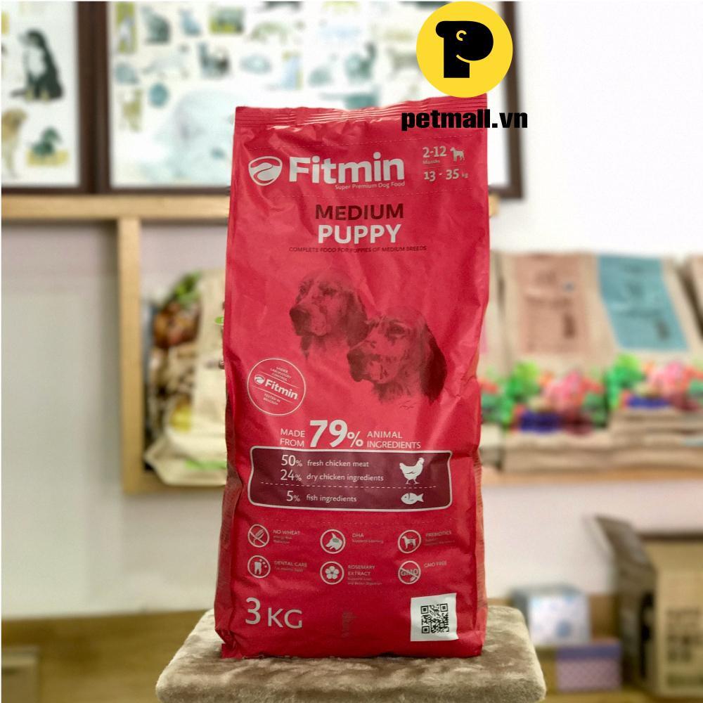 Thức ăn cho chó Fitmin Medium Puppy - 3kg, dành cho chó con giống vừa