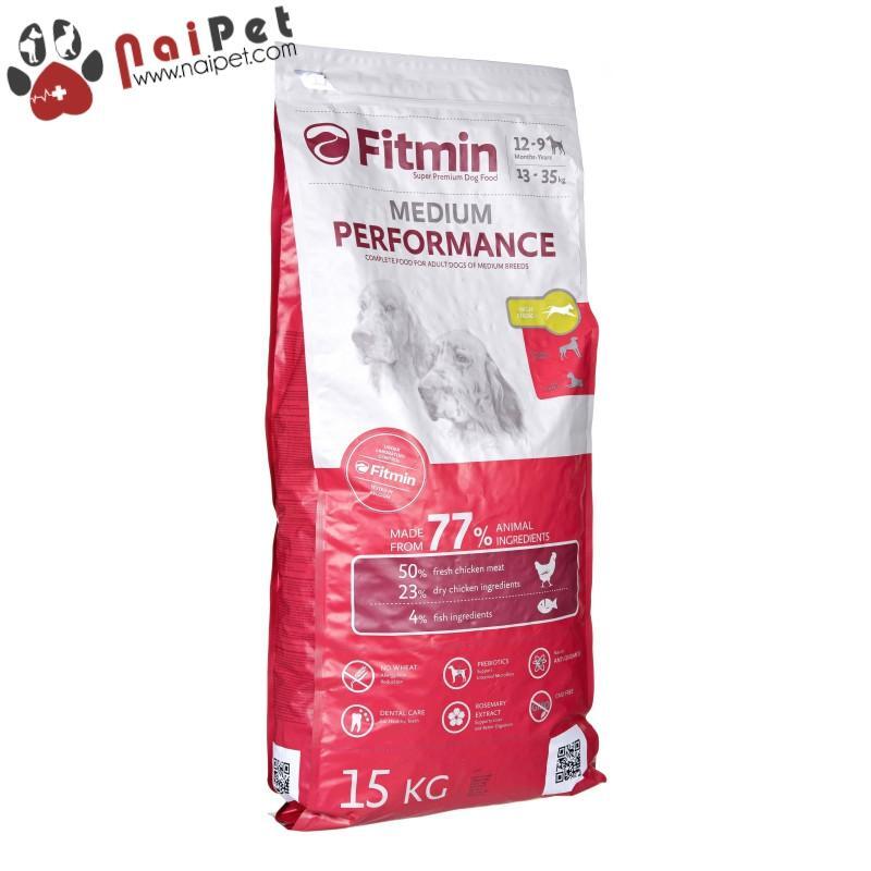 Thức ăn cho chó Fitmin Medium Performance - 3kg, dành cho chó 13-35kg và trên 12 tháng