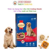 Thức ăn cho chó lớn túi 1,5kg dạng hạt cho cún trưởng thành vị thịt bò và rau củ giúp tăng cường chức năng não,trái tim