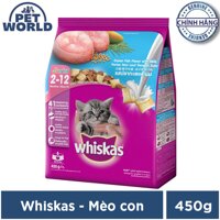 Thức ăn cho mèo con Whiskas vị cá biển & sữa túi - Dạng túi 450g
