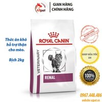 Thức ăn cho mèo hỗ trợ chức năng thận - Túi 2Kg. Hạt Cho Mèo Royal Canin Renal. Đồ ăn cho mèo bị thận.