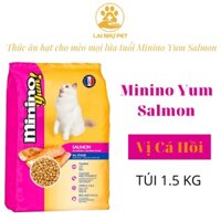 Thức Ăn cho mèo Minino Yum Salmon 1.5kg - Thức ăn hạt cho mèo vị Cá Hồi- LAI NHỰ PET