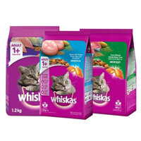 Thức ăn dạng hạt dành cho mèo lớn Whiskas 1.2Kg vị Cá Thu - Cá Ngừ - Cá Biển giá siêu rẻ