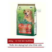 Thức ăn hạt cho Chó lớn CLASSIC PETS gói 400g - Vị Thịt Bò Nướng - [Nông Trại Thú Cưng]