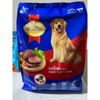 Thức ăn hạt cho chó trưởng thành Smart Haert vị thịt bò nướng thơm ngon dinh dưỡng (Gói 1.3kg).