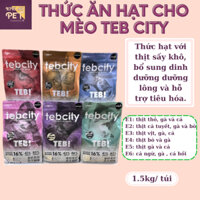 Thức Ăn Hạt Cho Mèo Teb E Túi 1,5KG Thức Ăn Khô Cho Mèo Với Thịt Sấy Khô Grain Free Tăng Cân Cho Mèo - KIKINO