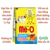 Thức ăn hạt khô cho mèo, Thức Ăn cho mèo Me-O Adult 1.1KG Vị Hải sản Cá Ngừ Cá thu Hạt cho mèo trưởng thành