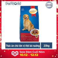 Thức ăn hạt khô Smartheart vị thịt bò nướng dành cho chó trưởng thành 20kg