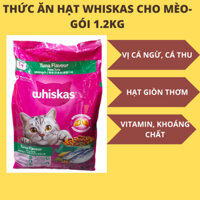 Thức ăn hạt Whiskas cho mèo trưởng thành vị cá thu, cá ngừ - Gói 1.2kg