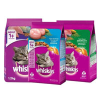 Thức Ăn Hạt Whiskas Cho Mèo Lớn 1.2kg Đủ 3 Vị Cá Ngừ, Cá Thu, Cá Biển