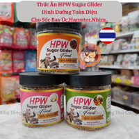 Thức ăn HPW Sugar Glider công thức viên nén dinh dưỡng đặc biệt cho sóc bay úc,sóc đất,hamster,nhím,thơm ngon hộp 250g