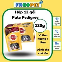 Thức Ăn PEDIGREE Dạng PATE SỐT cho Chó Lớn VỊ Gan nướng hộp 12 gói 130g