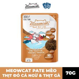 Thức ăn ướt cho mèo Meowcat Vị cá ngừ & gà Jelly 70g