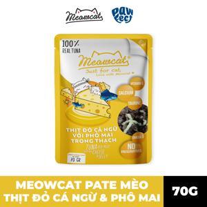 Thức ăn ướt cho mèo Meowcat Vị cá ngừ thịt đỏ Jelly 70g