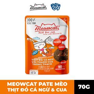 Thức ăn ướt cho mèo Meowcat Vị cá ngừ & thanh cua Jelly 70g