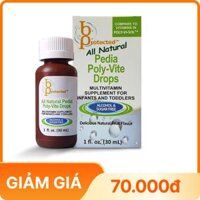 Thực phẩm bảo vệ sức khỏe All Natural Pedia Poly Vite Drops - Vitamin tổng hợp cho trẻ em (30ml)