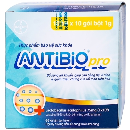 Thực phẩm bảo vệ sức khoẻ bổ sung lợi khuẩn antibio pro 100 gói (10 túi x 10 gói bột 1g)