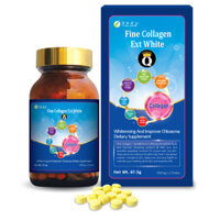 Thực phẩm bảo vệ sức khỏe Fine Collagen Q Ext White  Viên uống hỗ trợ bổ sung Collagen kết hợp Glutathione giúp da trắng sáng và tươi trẻ