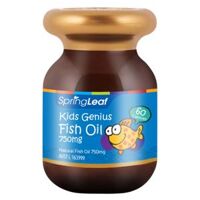 Thực Phẩm Bảo Vệ Sức Khỏe: SpringLeaf Dầu Cá Cho Bé Kids Genius Fish Oil 750mg 60 Viên