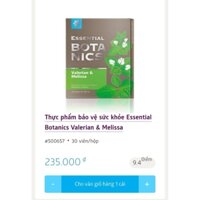 Thực phẩm bảo vệ sức khỏe Essential Botanics Valerian & Melissa