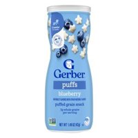 Thực phẩm bổ sung Bánh ăn dặm Gerber Puffs vị việt quất *giao bao bì ngẫu nhiên*