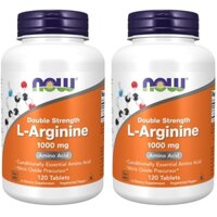 Thực phẩm bổ sung Now Foods Double Strength L-Arginine 1000mg 120 viên 2 hộp