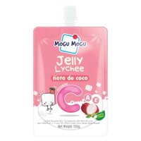 Thực phẩm bổ sung: Nước thạch Jelly Mogu Mogu vị vải với thạch dừa và Vitamin A,C,E 150g