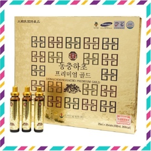 Thực phẩm chức năng đông trùng hạ thảo ống đỏ Dongchoonghacho Premium Gold hộp 20 ống