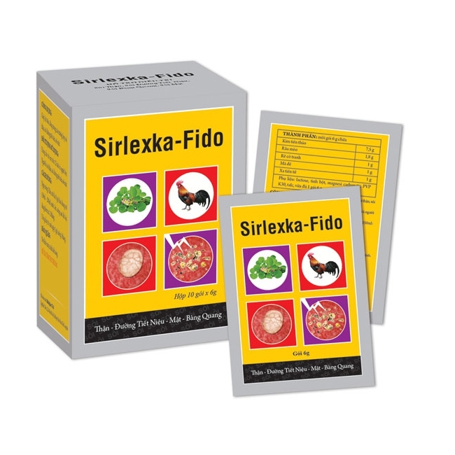 Thực phẩm chức năng hỗ trợ cho người bị sỏi thận sỏi mật sỏi đường tiết niệu đường bàng quang viêm thận và viêm túi mật Sirlexka Fido Hộp 20 gói
