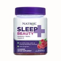 Thực phẩm chức năng Kẹo dẻo hỗ trợ giấc ngủ Natrol Sleep Beauty Melatonin Biotin  Vitamin E của Mỹ