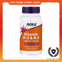 Thực Phẩm Chức Năng Now Vitamin D3 & K2, 120 viên - tăng cường sức đề kháng - Chính hãng Mỹ