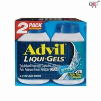 Thực phẩm chức năng Thuốc uống giúp giảm đau hiệu quả Advil Liqui Gels 2 x 120 viên của Mỹ