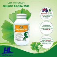 Thức Phẩm Hỗ Trợ Sức Khỏe Vita Organic GINKO BILOBA 2500, Tăng Khả Năng Ghi Nhớ, Tập Trung, Giảm Stress