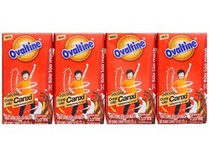 Thức uống lúa mạch hương vị sô cô la Ovaltine lốc 4 hộp x 110ml
