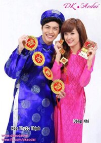 THUÊ ÁO DÀI GẤM NAM XANH TT