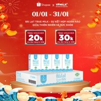 [Thùg] Sữa Tươi Nguyên Chất UHT Đà Lạt True Milk ÍT ĐƯỜNG 110ml x 48 hộp