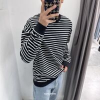 Thun BT nỉ cua kẻ nhỏ - Đen