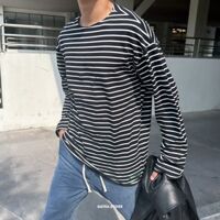 Thun MQ oversize kẻ - Đen