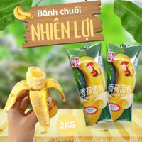 [Thùng 1 kí] Bánh Mì hình quả chuối nhân kem chuối - bánh chuối lột vỏ Đài Loan