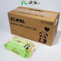 Thùng 10 gói giấy ướt YCOOL gói 100 tờ không cồn cao cấp dành cho em bé