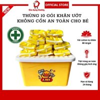 Thùng 10 gói khăn giấy ướt không mùi không cồn an toàn cho bé, Khăn ướt vịt vàng cao cấp Hàng nội địa Trung