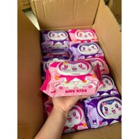 Thùng 10 gói khăn ướt Amy Kids hình KOROMI nhiều màu sắc gói to 600 gram,khăn ướt không mùi