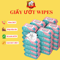 Thùng 10 gói khăn ướt đa năng Wipes mỗi gói 80 tờ - khăn ướt trẻ em - giấy ướt không mùi dùng được  cho trẻ sơ sinh