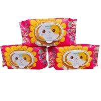 Thùng 10 gói khăn ướt HomeMy 80 tờ màu hồng gói to 600 gram,khăn ướt không mùi