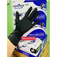 Thùng 10 Hộp Găng tay y tế Nitrile SUPERIEUR MÀU ĐEN, chuyên phun xăm, thực phẩm, spa thẩm Mỹ