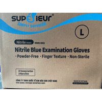 thùng 10 hộp x hộp 100 cái bao tay y tế đa dụng superior nitrile xanh size L
