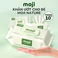 THÙNG 10 Khăn giấy ướt cho bé Moji Nature gói 100 tờ cao cấp