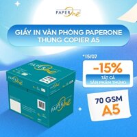 Thùng 10 ream giấy in A5 PaperOne Copier 70 gsm - Dành cho máy photocopy công suất lớn, tốc độ cao