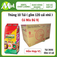 [Thùng 10 Túi giá sỉ] Bánh DOOWEE DONUT sô cô la nhiều vị (Gồm 120 cái nhỏ). Shop Mint Mint.